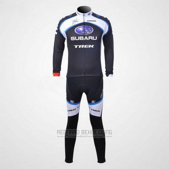 2011 Fahrradbekleidung Subaru Wei und Shwarz Trikot Langarm und Tragerhose