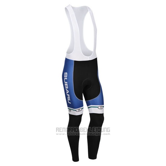 2013 Fahrradbekleidung Subaru Blau und Wei Trikot Langarm und Tragerhose