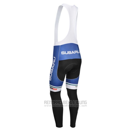 2013 Fahrradbekleidung Subaru Blau und Wei Trikot Langarm und Tragerhose