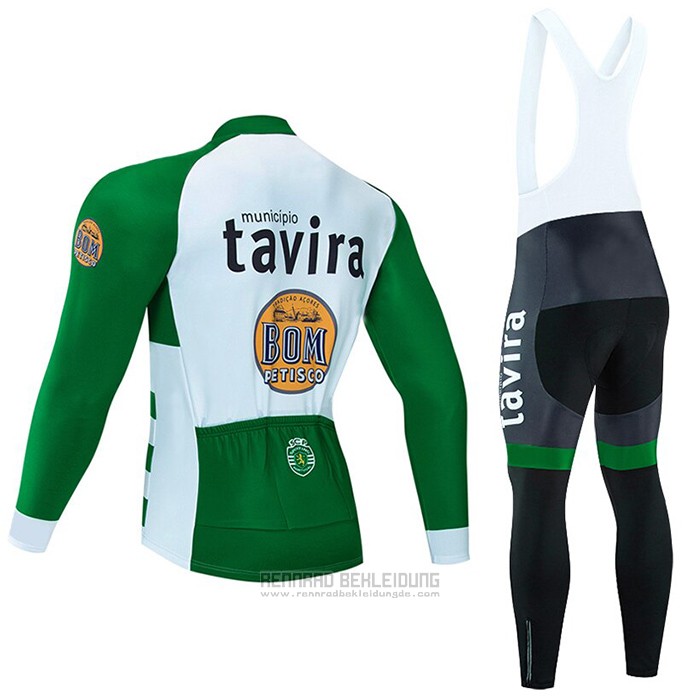 2020 Fahrradbekleidung Tavira Wei Grun Trikot Langarm und Tragerhose - zum Schließen ins Bild klicken