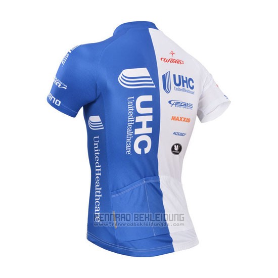 2014 Fahrradbekleidung UHC Wei und Azurblau Trikot Kurzarm und Tragerhose - zum Schließen ins Bild klicken