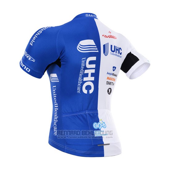 2015 Fahrradbekleidung UHC Wei und Azurblau Trikot Kurzarm und Tragerhose - zum Schließen ins Bild klicken