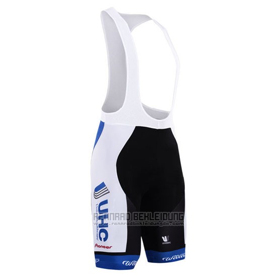 2015 Fahrradbekleidung UHC Wei und Azurblau Trikot Kurzarm und Tragerhose