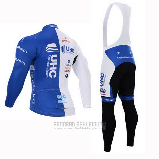 2015 Fahrradbekleidung UHC Wei und Azurblau Trikot Langarm und Tragerhose - zum Schließen ins Bild klicken