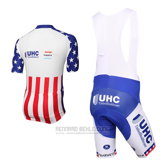 2016 Fahrradbekleidung United Healthcare Rot und Wei Trikot Kurzarm und Tragerhose