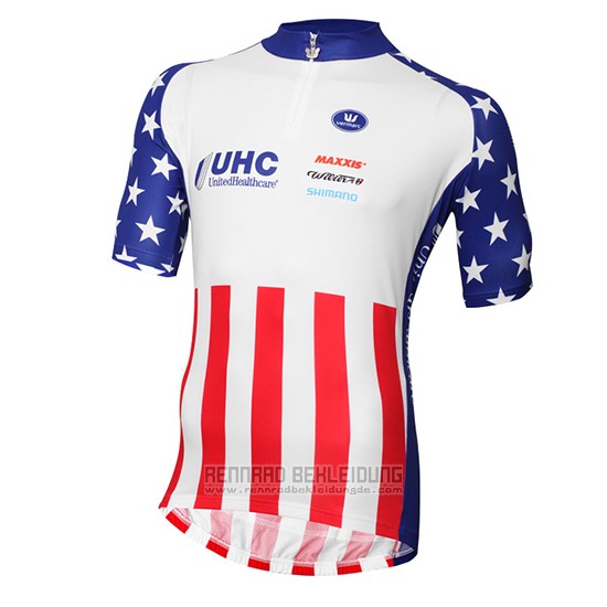 2016 Fahrradbekleidung United Healthcare Rot und Wei Trikot Kurzarm und Tragerhose