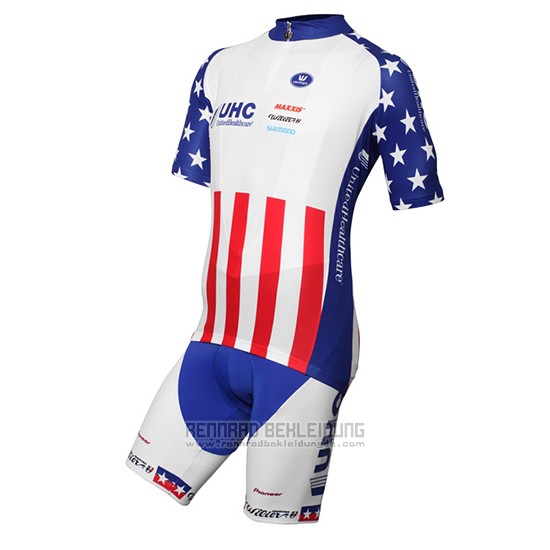 2016 Fahrradbekleidung United Healthcare Rot und Wei Trikot Kurzarm und Tragerhose