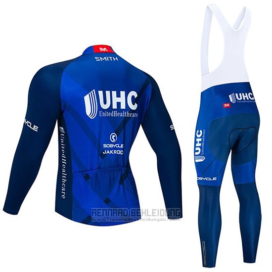 2020 Fahrradbekleidung UHC Dunkel Blau Trikot Langarm und Tragerhose - zum Schließen ins Bild klicken