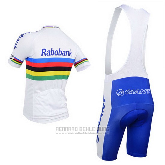 2013 Fahrradbekleidung UCI Weltmeister Lider Rabobank Wei Trikot Kurzarm und Tragerhose - zum Schließen ins Bild klicken