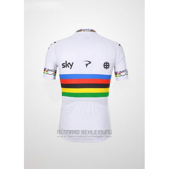 2012 Fahrradbekleidung Sky UCI Weltmeister Rot und Wei Trikot Kurzarm und Tragerhose - zum Schließen ins Bild klicken